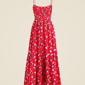 J. Crew Red Floral Maxi Dress